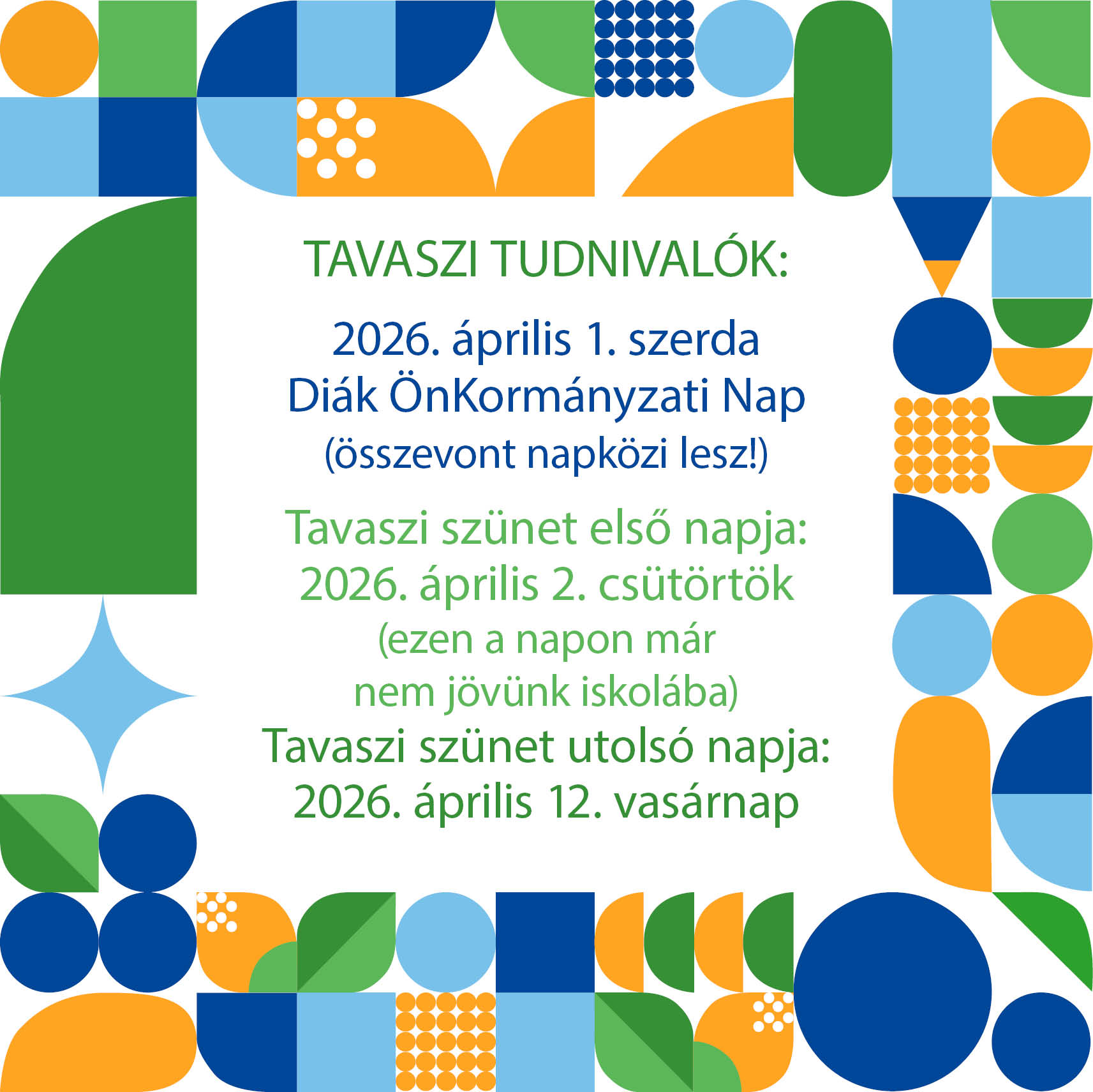 Tavaszi tudnivalók